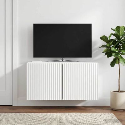 vidaXL Nástenná TV skrinka 59,5 x 31 x 30 cm Biela s vysokým leskom