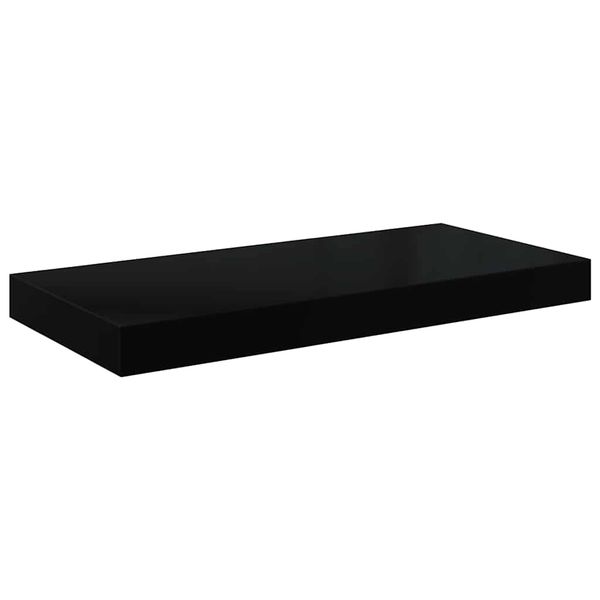 vidaXL Plávajúca nástenná polica, lesklá čierna 50x23x3,8 cm, MDF