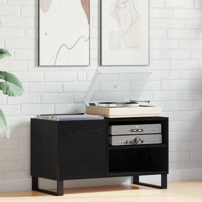 vidaXL Skrinka na gramofónové platne Čierny dub 85 x 38 x 48 cm