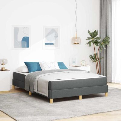 vidaXL Posteľ s pružinovým rámom Tmavo šedá 160 x 200 cm látka