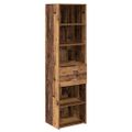 vidaXL Highboard Staré drevo 50 x 42,5 x 185 cm Kompozitné drevo