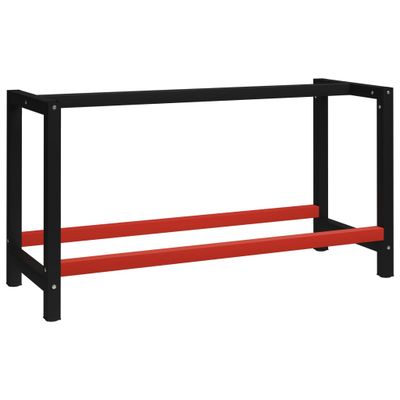 vidaXL Rám na pracovný stôl kovový 150x57x79 cm čierno-červený