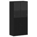 vidaXL Highboard Čierny dub 68 x 37 x 142 cm