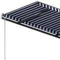 vidaXL Voľne stojaca ručne zaťahovacia markíza 350x250 cm, modro biela
