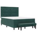 vidaXL Posteľ s pružinovým rámom Tmavozelená 200 x 140 cm Zamat