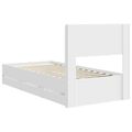 vidaXL Posteľový rám s úložným priestorom a čelom Biela 75 x 190 cm