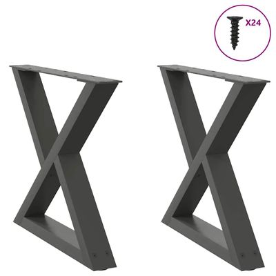 vidaXL Nohy konferenčného stolíka 2 ks antracitové 60x(42-43,3) cm oceľové