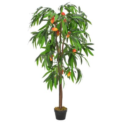 vidaXL Umelá rastlina, mangovník s kvetináčom, zelená 150 cm