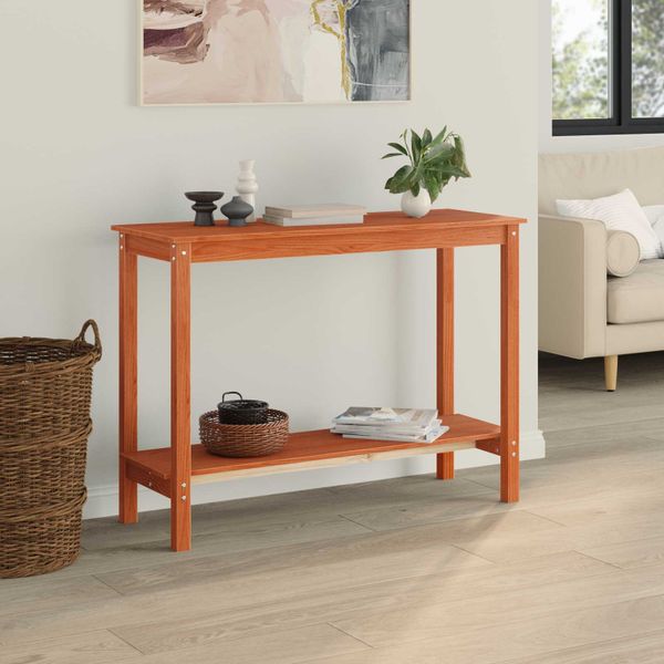 vidaXL Konzolový stôl Vosková Hnedá 110 x 40 x 80 cm Masívna borovica