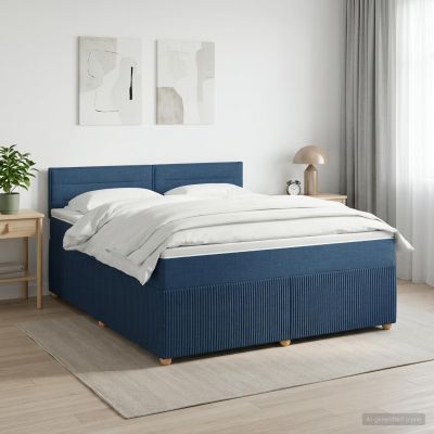 vidaXL Posteľ boxspring s matracom Modrá 140 x 200 cm Látka