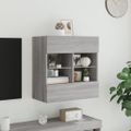 vidaXL TV nástenná skrinka s LED svetlami sivá sonoma 58,5x30x60,5 cm