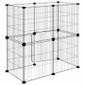 vidaXL 12-panelová klietka pre domáce zvieratá čierna 70x35x70 cm oceľ