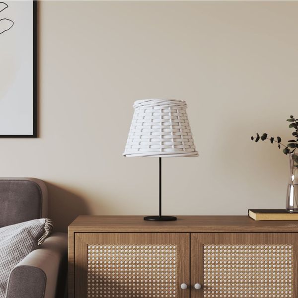 vidaXL Tienidlo na lampu biele Ø15x12 cm prútené