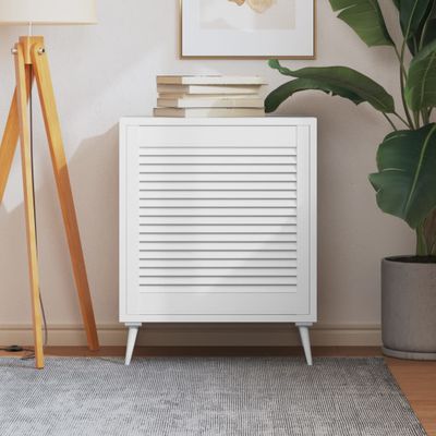vidaXL Lamelové dvierka na skrinku, biele 61,5x59,4 cm, borovica