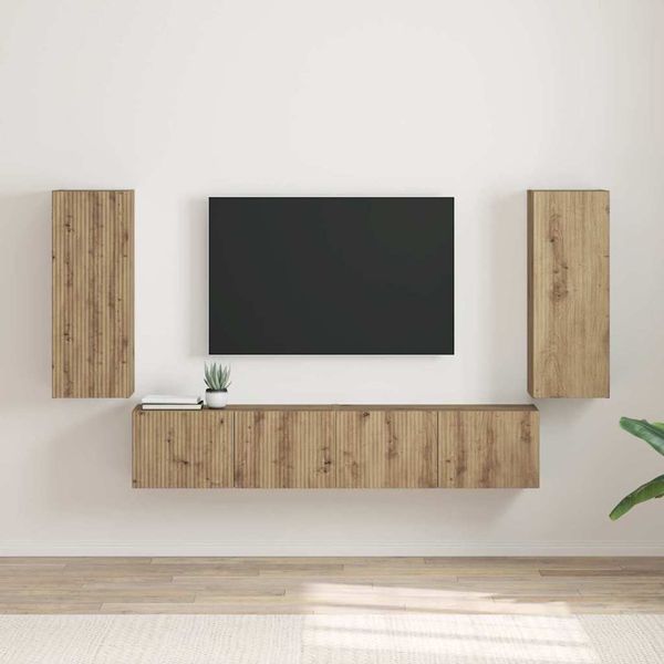 vidaXL TV nástenná skriňa 2 pcs Remeselnícky dub 30 x 31 x 80 cm