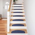 vidaXL Samolepiace schodové rohože 15 ks 65 x 21 x 4 cm Non-Slip Modrá