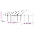 vidaXL Altánok so strechou, biely 13,38x4,08x3,22 m, polyetylén