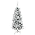 vidaXL Umelý Sklápací Vianočný Stromček 150 LED Zelená a biela 120 cm