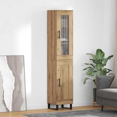 vidaXL Highboard Remeselný dub 34,5 x 34 x 180 cm Kompozitné drevo