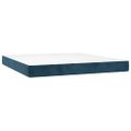 vidaXL Posteľný rám boxsping s matracom tmavomodrý 180x200 cm zamat