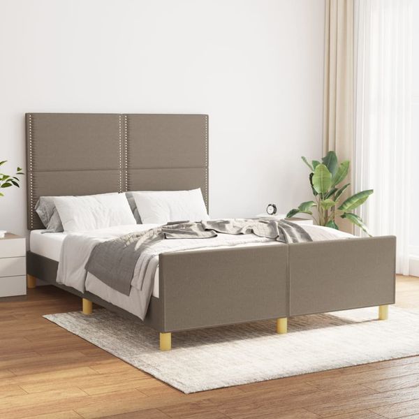 vidaXL Posteľ bez matraca sivohnedá 140x190 cm látka
