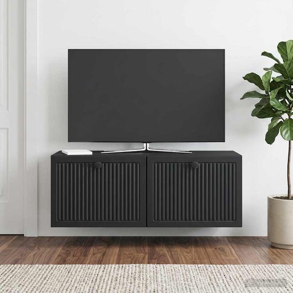 vidaXL Nástenná TV skrinka Čierna 78,5 x 31 x 30 cm Kompozitné drevo