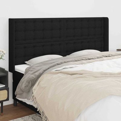 vidaXL Čelo postele so záhybmi čierne 203x16x118/128 cm látka