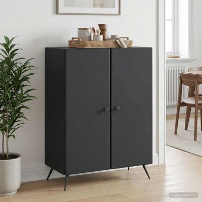 vidaXL Servírovacia skriňa Čierna 66 x 34,5 x 90 cm Kompozitné drevo