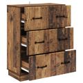 vidaXL Zásuvkový kabinet Staré drevo 66 x 34,5 x 87 cm