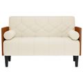 vidaXL Dvojpohovka s vankúšmi 110 cm, ľanová