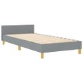 vidaXL Rám postele s čelnou doskou Svetlosivá 90 x 200 cm látka