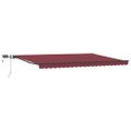 vidaXL Ručne zaťahovacia markíza s LED burgundská 500x300 cm