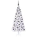 vidaXL Umelý vianočný stromček s 300 LED-i Biela 180 cm PVC a oceľ