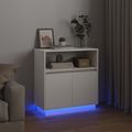 vidaXL LED komoda Biela 71 x 34,5 x 75 cm Kompozitné drevo