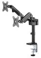 Neomounts DS70-750BL2/Držák displeje/tyč na stůl/17-27"/svorka/VESA 100X100/nosn. 2x7kg/plynový píst/2 displeje/černý Držák, VESA, stolní, pro 2 ploché monitory, úhloprícka 17"-27", náklon, otácení, rotace, nosnost 14kg, cerný