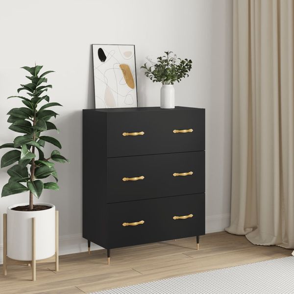 vidaXL Komoda čierna 69,5x34x90 cm kompozitné drevo