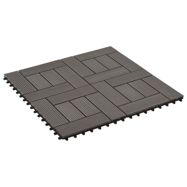vidaXL Dlažba na terasu 22 pcs Tmavohnedá 30 x 30 cm drevoplast