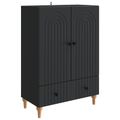 vidaXL Servírovacia skriňa Čierna 66 x 34,5 x 95 cm Kompozitné drevo