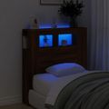vidaXL Čelo s LED hnedý dub 100x18,5x103,5 cm kompozitné drevo