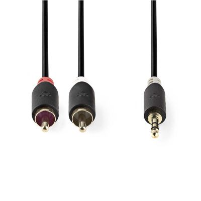 Kábel Jack 3,5mm stereo/2x Cinch 2m NEDIS CABW22200AT20