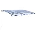 vidaXL Automaticky zaťahovacia markíza 450x350 cm modrá a biela