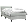 vidaXL Posteľný rám boxspring s matracom Svetlosivá 80x210 cm zamat