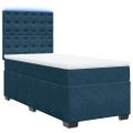 vidaXL Posteľný rám boxsping s matracom modrá 90x190 cm zamat