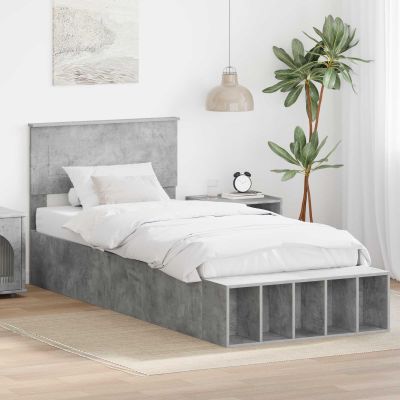 vidaXL Rám postele Betónová šedá 90 x 200 cm Kompozitné drevo