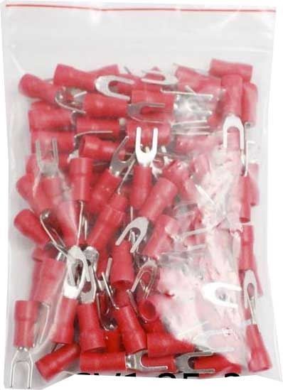 Káblová vidlička 3,2 mm červená (SV 1,25-3), balenie 100 ks