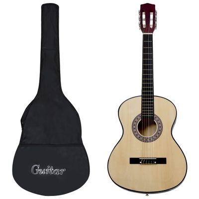 vidaXL Klasická gitara pre začiatočníkov s taškou 4/4 39"