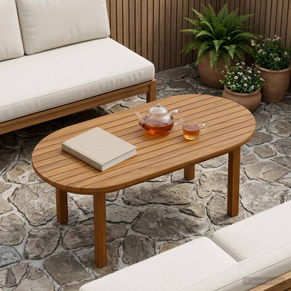 vidaXL Vrchná doska 80 x 40 x 3,5 cm Oválny Husté teakové drevo