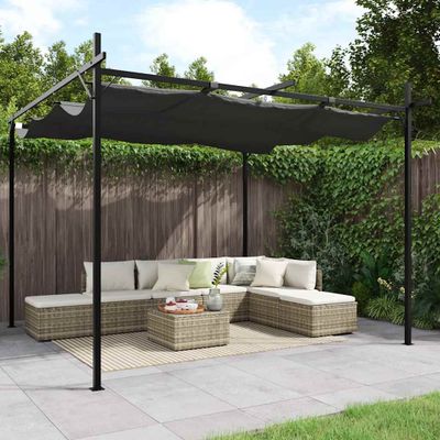 vidaXL Pergola so zaťahovacou strechou antracitová 295x292x230 cm