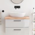 vidaXL Kúpeľňová doska 80x50x(2-6) cm neošetrený masív