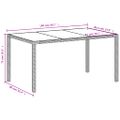 vidaXL Záhradný stôl so sklenenou doskou biely 150x90x75 cm polyratan